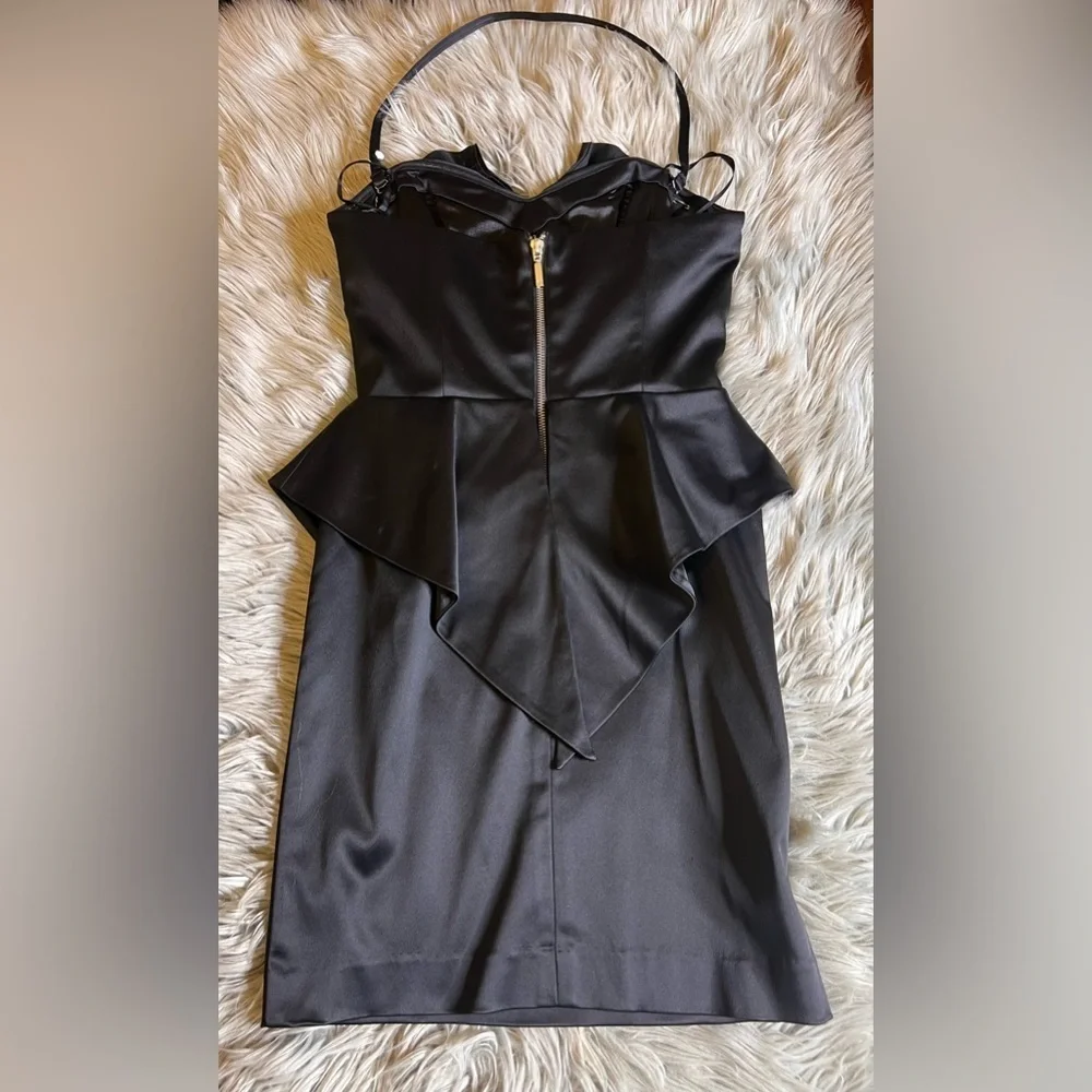 Vintage Bebe peplum pencil dress with bow - Picture 2 of 5